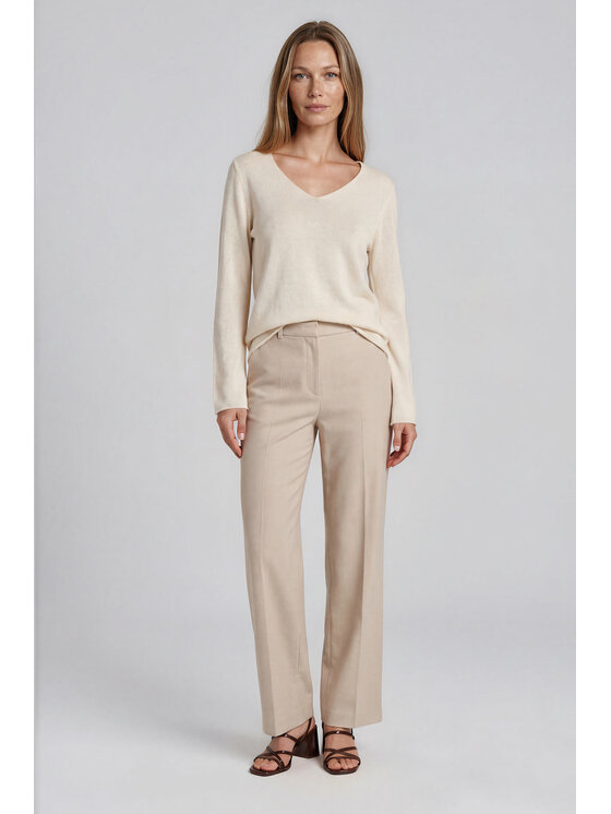 Fobya Fobya Bluzka F3035 Kremowy Basic Fit