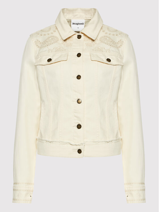 Desigual Jeansová bunda Santa Monica 22SWED09 Béžová Regular Fit | Modivo.cz