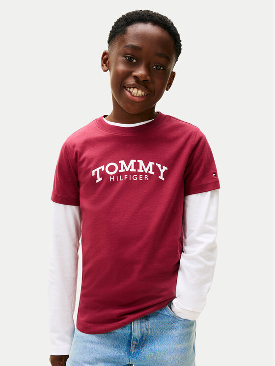 Tommy Hilfiger Tricou Monotype Print KB0KB10051 Roșu Regular Fit