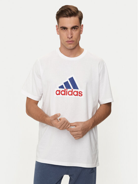 adidas T-shirt Future Icons Badge of Sport IS3234 Bianco Loose Fit, taglia : L