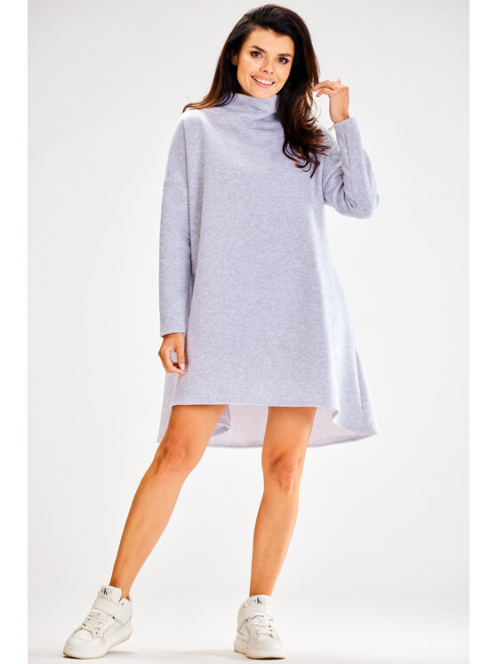Awama Awama Vestito di maglia A609 Grigio Basic Fit