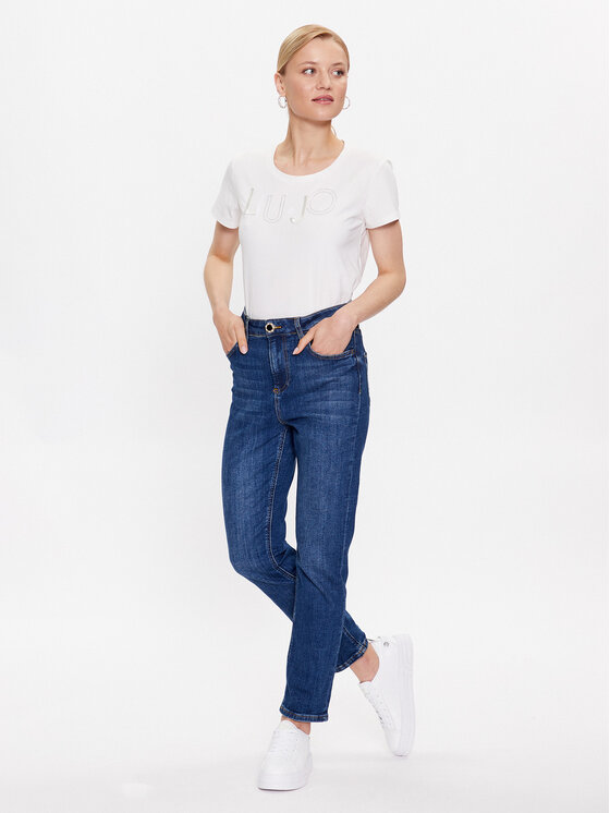 Liu Jo Sport Liu Jo Sport T-krekls TF3084 J0088 Écru Regular Fit
