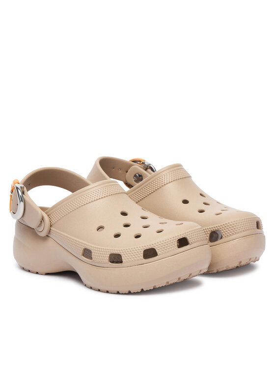 Crocs Crocs Iešļūcenes Classic Platform Buckle Clog 213230 Bēšs