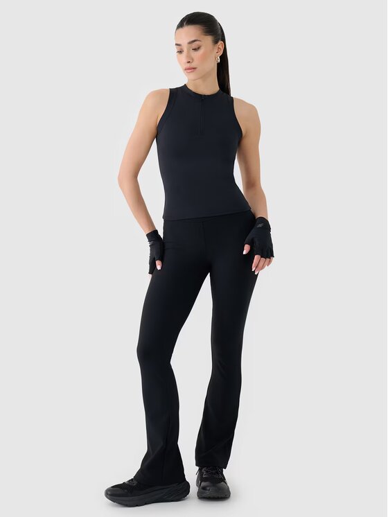4F 4F Tričko 4FRSS25TSLEF221-20S Čierna Slim Fit