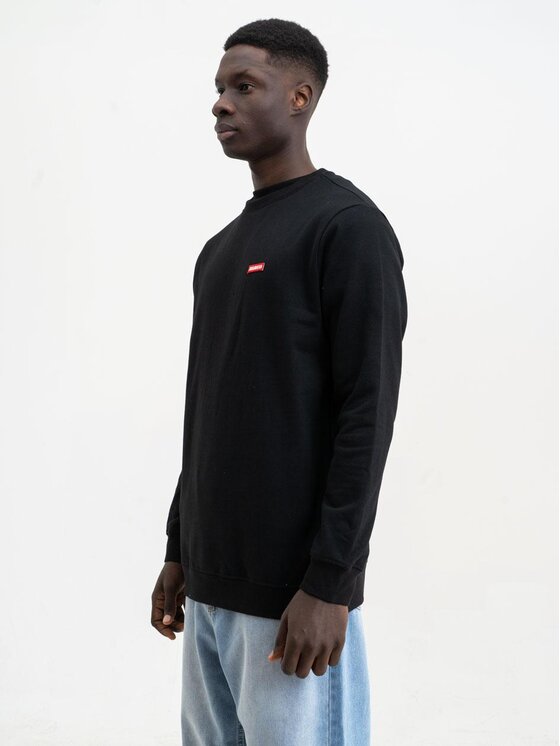Jigga Wear Jigga Wear Bluza Bluza Bez Kaptura Męska Czarna Jigga Wear Stripe Name L Czarny Regular Fit