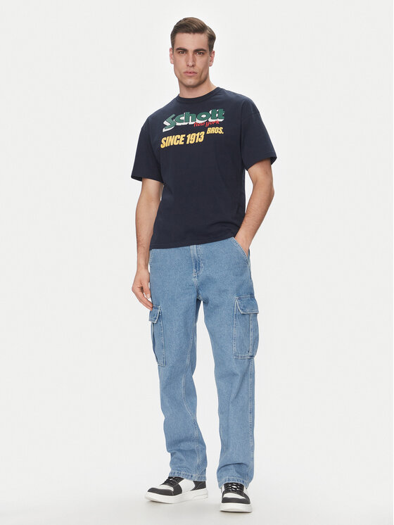 SCHOTT N.Y.C. SCHOTT N.Y.C. T-krekls TSTRAVIS Tumši zils Regular Fit