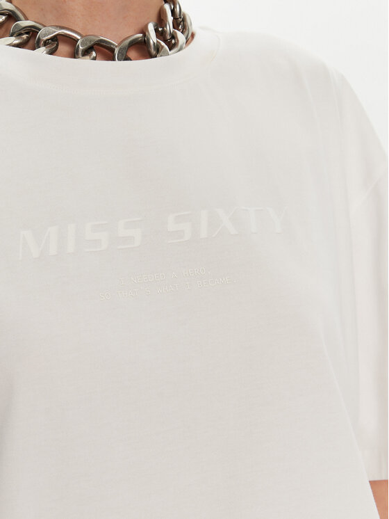 Miss Sixty Miss Sixty T-Shirt 6L2SJ2120000 Biały Relaxed Fit