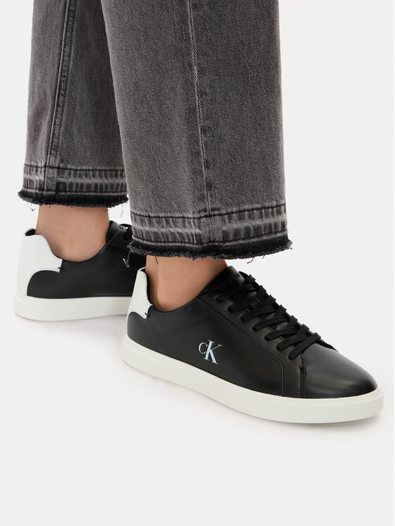 Calvin Klein Calvin Klein Sneakersy Low Pro Cup Laceup Lth Moire HW0HW02845 Czarny
