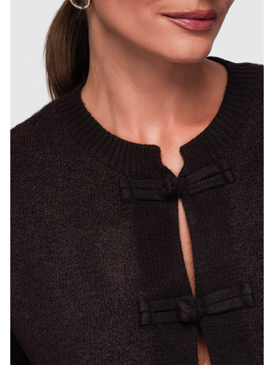 Ombre Ombre Sweter OW-SW-E0007 Brązowy Regular Fit