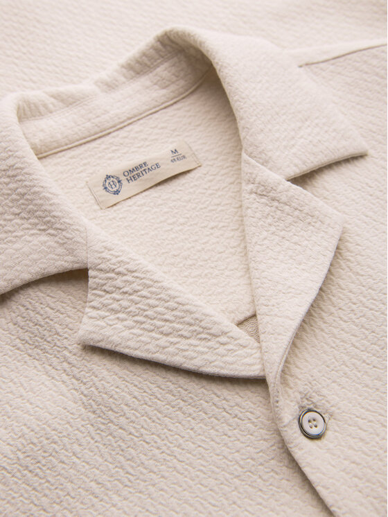 Ombre Ombre Koszula OM-SHSS-0220 Biały Boxy Fit