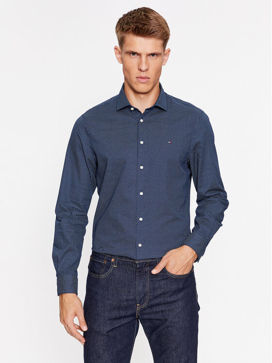 Tommy Hilfiger Tommy Hilfiger Srajca MW0MW32857 Modra Slim Fit