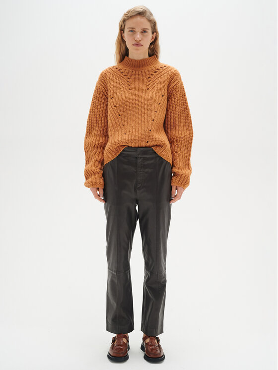 InWear InWear Usnjene hlače Wrylieiw 30108741 Črna Regular Fit