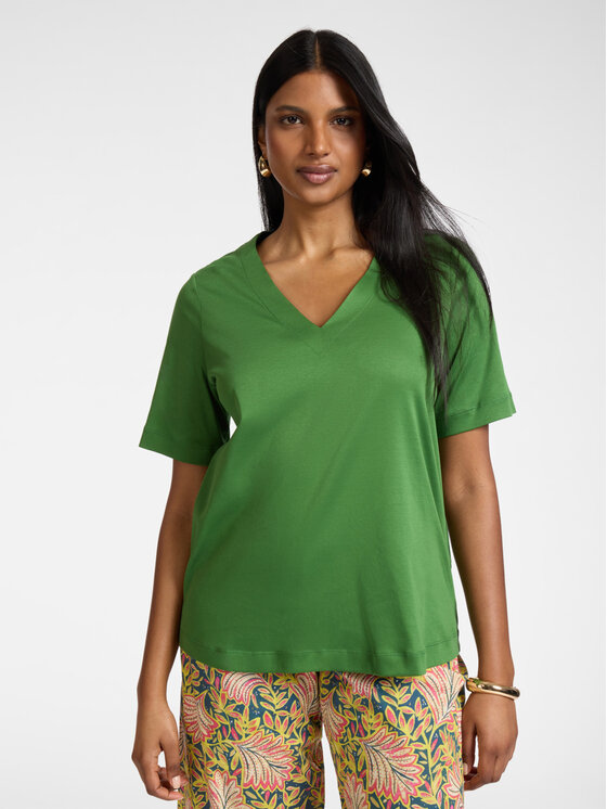 Elena Mirò Elena Mirò T-Shirt G004Z000633N0C5 Zielony Regular Fit