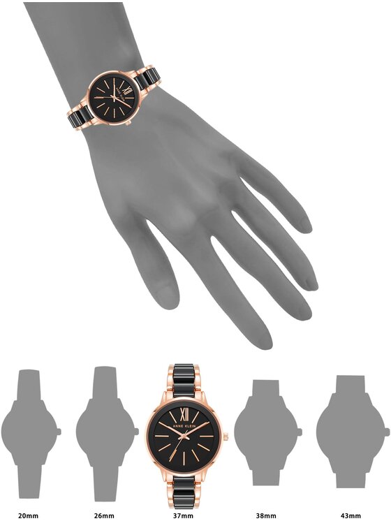 Anne Klein Anne Klein Zegarek AK-1412BKRG Różowe złoto