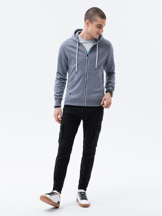 Ombre Ombre Mikina B977 Modrá Regular Fit