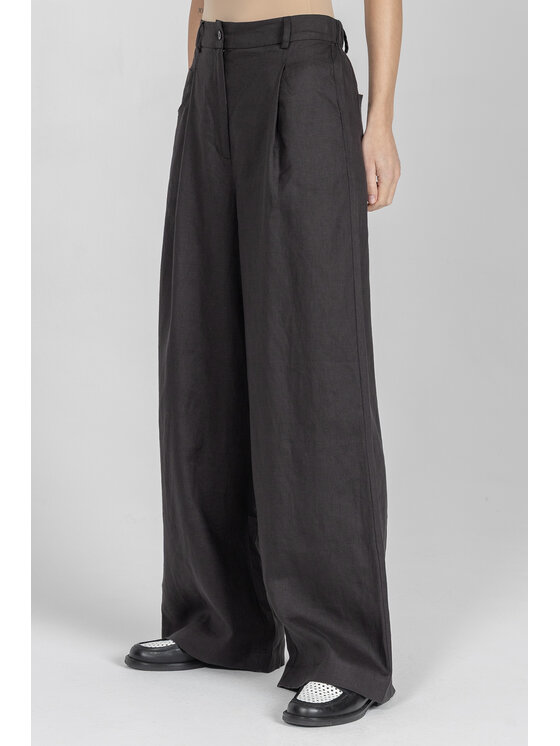 Deni Cler Milano Deni Cler Milano Spodnie materiałowe T-DC-5228-F2-60-90-1 Czarny Loose Leg