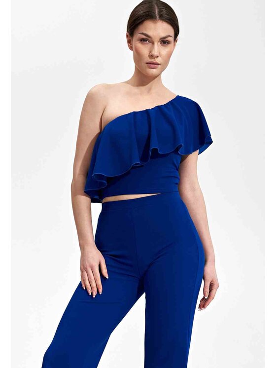 FIGL FIGL Bluzka M875 Niebieski Regular Fit
