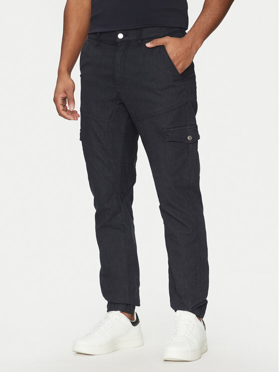 Guess Guess Pantaloni din material M5RB54 WGXY1 Bleumarin Slim Fit