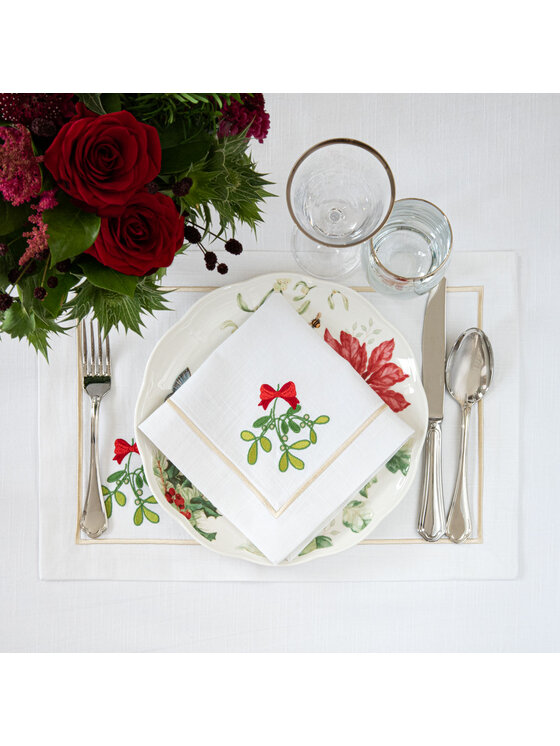 Roseberry Home Roseberry Home Serwetki Mistletoe Panama Biały