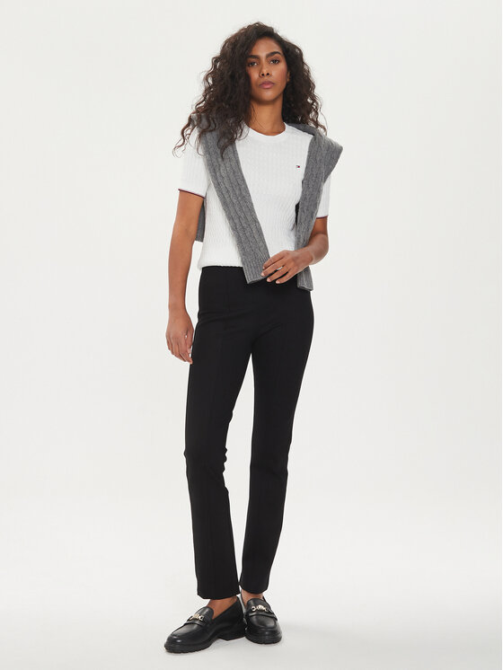 Tommy Hilfiger Tommy Hilfiger Hlače iz tkanine Elevated WW0WW39721 Črna Slim Fit
