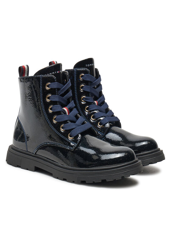 Tommy Hilfiger Tommy Hilfiger Kozaki Lace-Up Bootie T1A5-33564-1237 S Granatowy