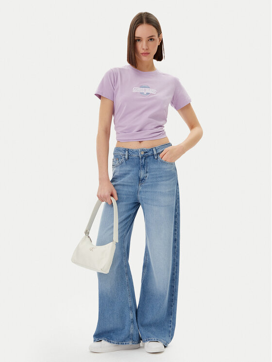 Guess Jeans Guess Jeans T-Shirt W5GI26 J1314 Fioletowy Regular Fit