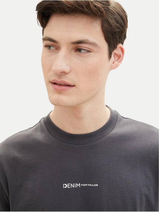 Tom Tailor Denim Tom Tailor Denim T-Shirt 1040880 Szary Relaxed Fit