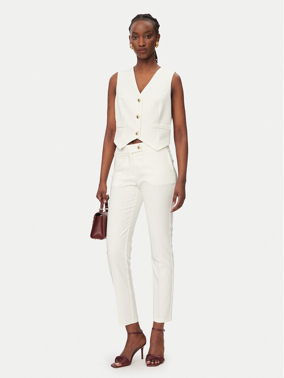 Rinascimento Rinascimento Παντελόνι υφασμάτινο CFC0128638003 Λευκό Slim Fit