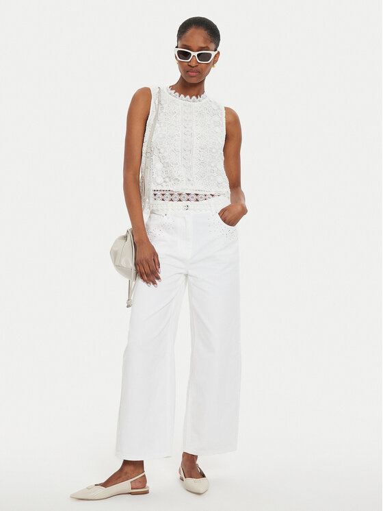 Morgan Morgan Džinsi 242-PEZEL Balts Wide Leg