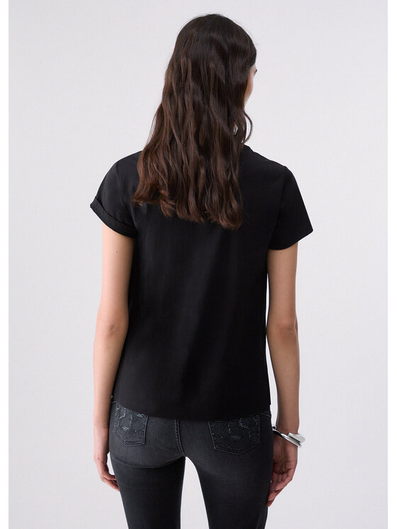 Liu Jo Liu Jo T-Shirt TF6241JS923L9584 Czarny Regular Fit
