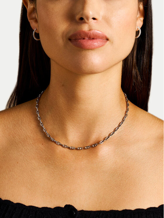 Fossil Fossil Auskarai Er S Pave Hoop JF04802040 Sidabrinė