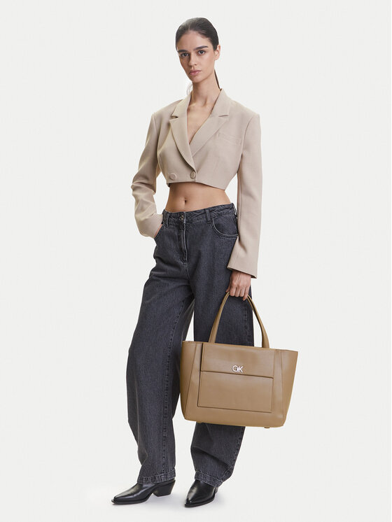 Calvin Klein Calvin Klein Τσάντα Ck Medium Shopper K60K612811 Μπεζ