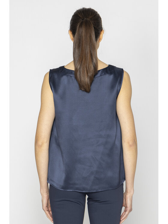 Deni Cler Milano Deni Cler Milano Top W-DC-0003-E2-L1-58-1 Granatowy Loose Fit