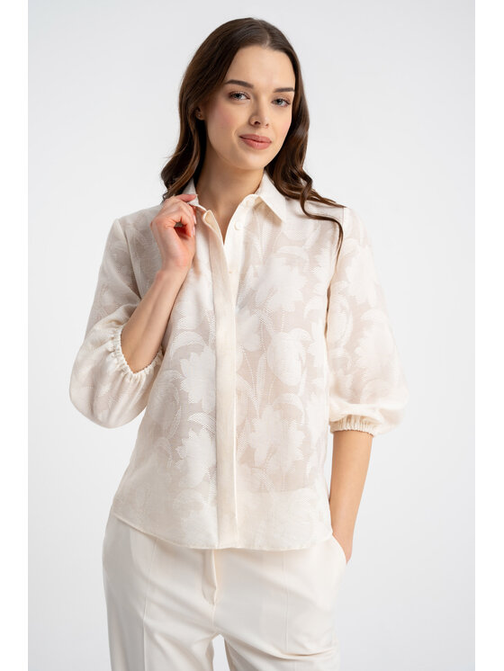 CLICK CLICK Πουκάμισο 10-6687 Μπεζ Loose Fit