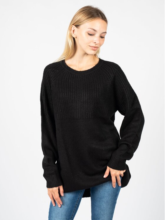 Silvian Heach Silvian Heach Πουλόβερ PGA22132 Μαύρο Oversize