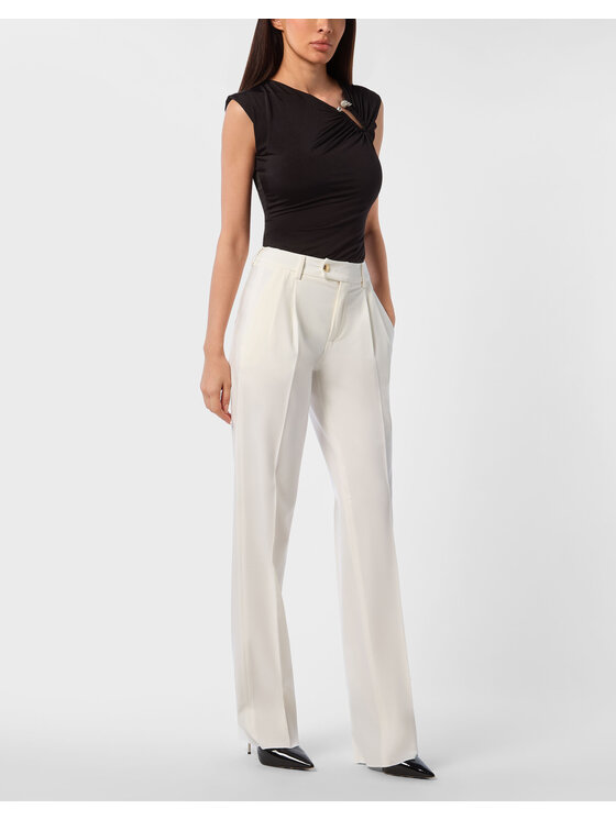 PHILIPP PLEIN PHILIPP PLEIN Spodnie materiałowe 24587 Biały Regular Fit