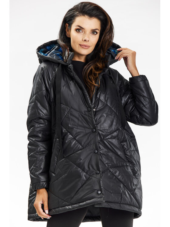 Awama Awama Kurtka damska A687 Czarny Basic Fit