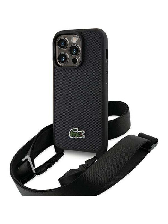 Etui na telefon Lacoste, Czarne, Apple iPhone 15 Pro
