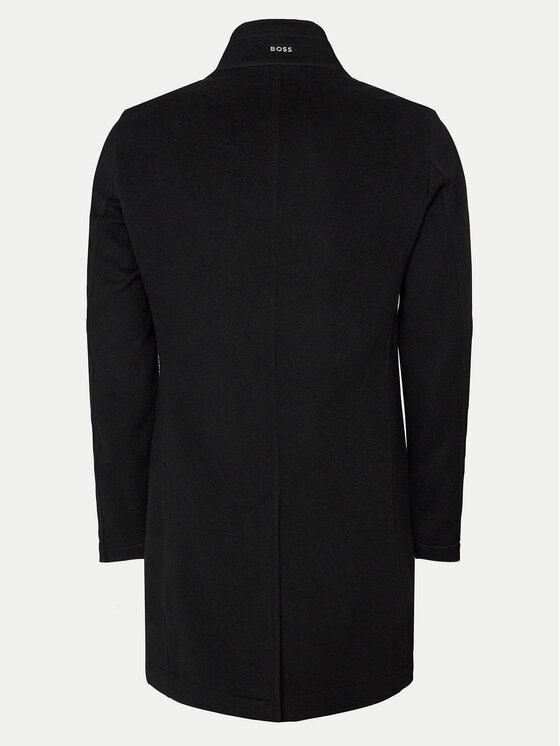 BOSS Boss Płaszcz wełniany H-Hyde 50525764 Czarny Slim Fit
