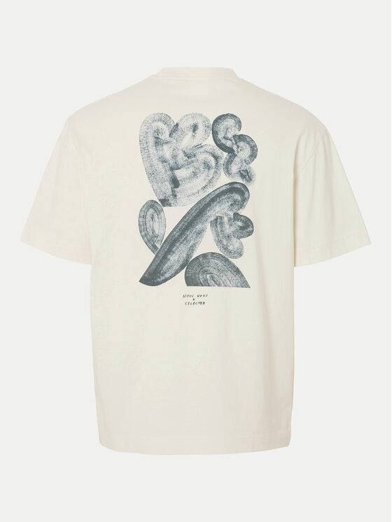 Selected Homme Selected Homme Tricou Will 16097225 Écru Relaxed Fit