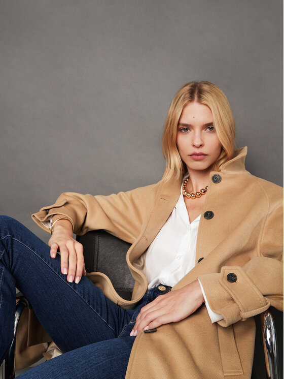 Artigli Artigli Демісезонний плащ ACCP000208 Бежевий Regular Fit