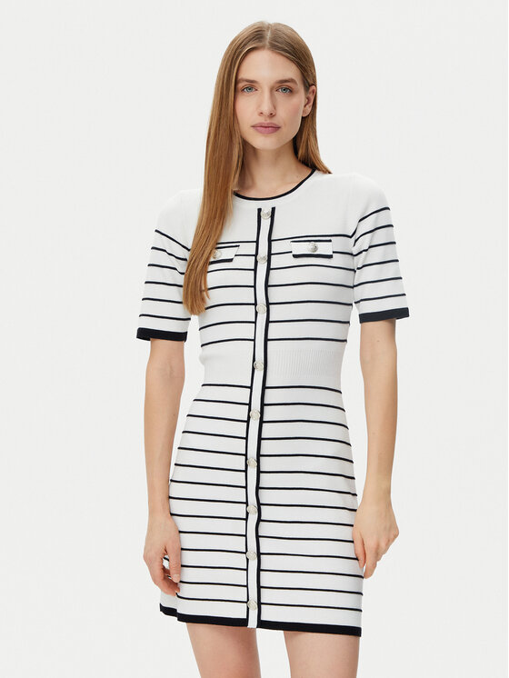 Morgan Morgan Rochie tricotată 251-RMELIN Alb Regular Fit