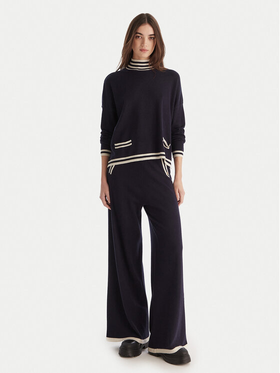 Gaudi Gaudi Krekls ar augstu apkakli 521BD53007 Tumši zils Relaxed Fit
