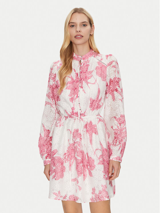 Guess Guess Kokteiļkleita W5GK07 WH4K2 Balts Regular Fit