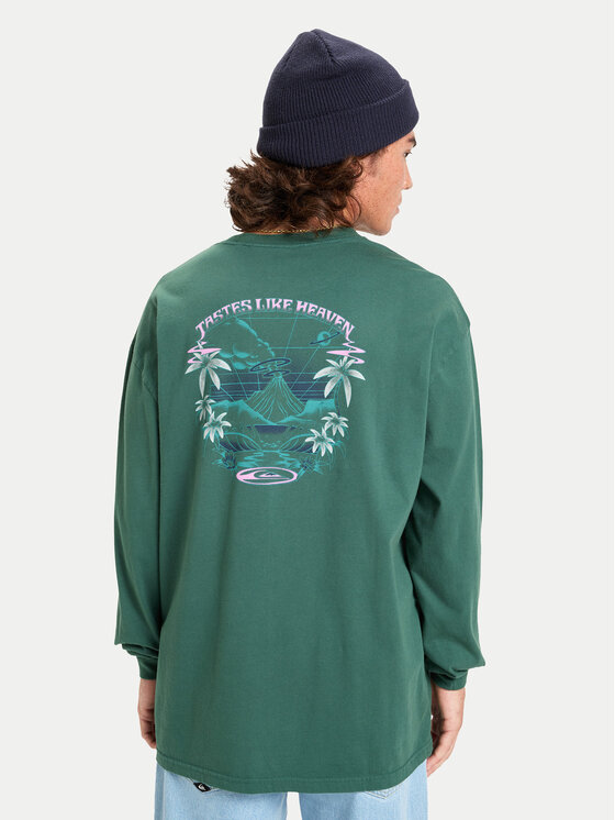 Quiksilver Quiksilver Longsleeve Hw Hollow Coves EQYZT08202 Zielony Comfort Fit
