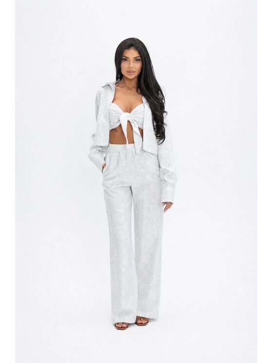 Love Saints Love Saints Komplet bluzka i spodnie L26LF-KE-K01 Biały Slim Fit