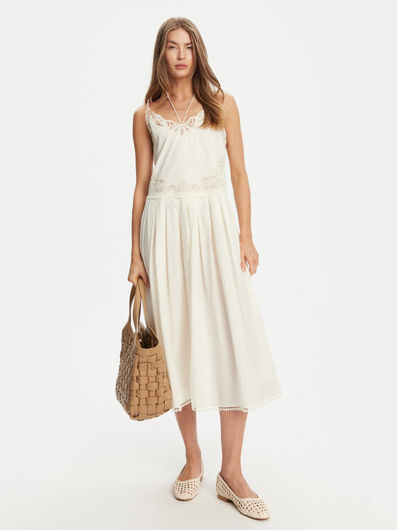 TWINSET TWINSET Sukienka letnia 251TT2160 Écru Regular Fit