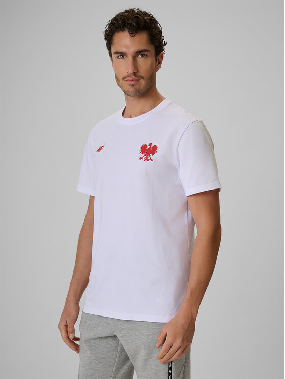 4F 4F T-Shirt STREFA KIBICA Biały Regular Fit