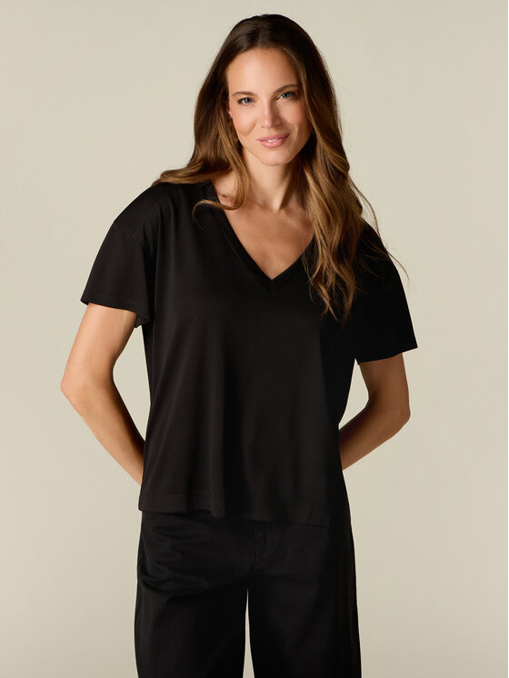 Oltre Oltre T-Shirt G304J104765N033 Czarny Regular Fit