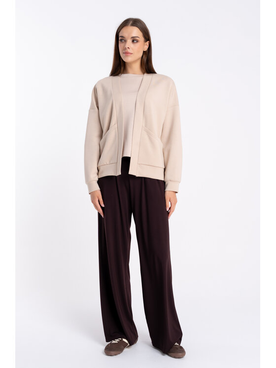 CLICK CLICK Ζακέτα 71-0048 Μπεζ Regular Fit